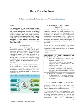 how to write a case report