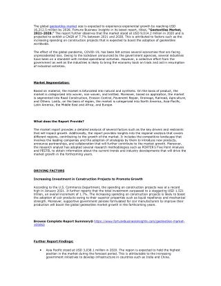 geotextiles market PDF