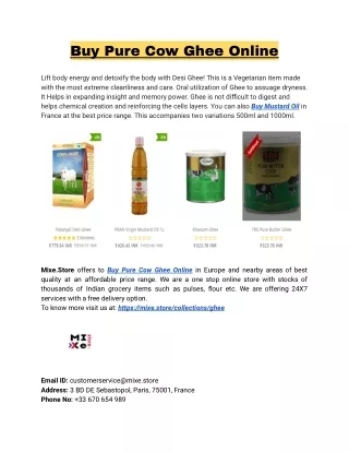 Buy Pure Cow Ghee Online