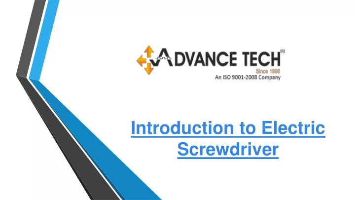 introduction to electric screwdriver
