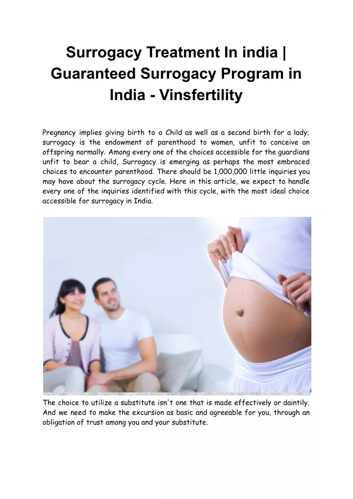 surrogacy treatment in india guaranteed surrogacy