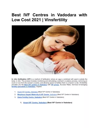 best ivf centres in vadodara with low cost 2021
