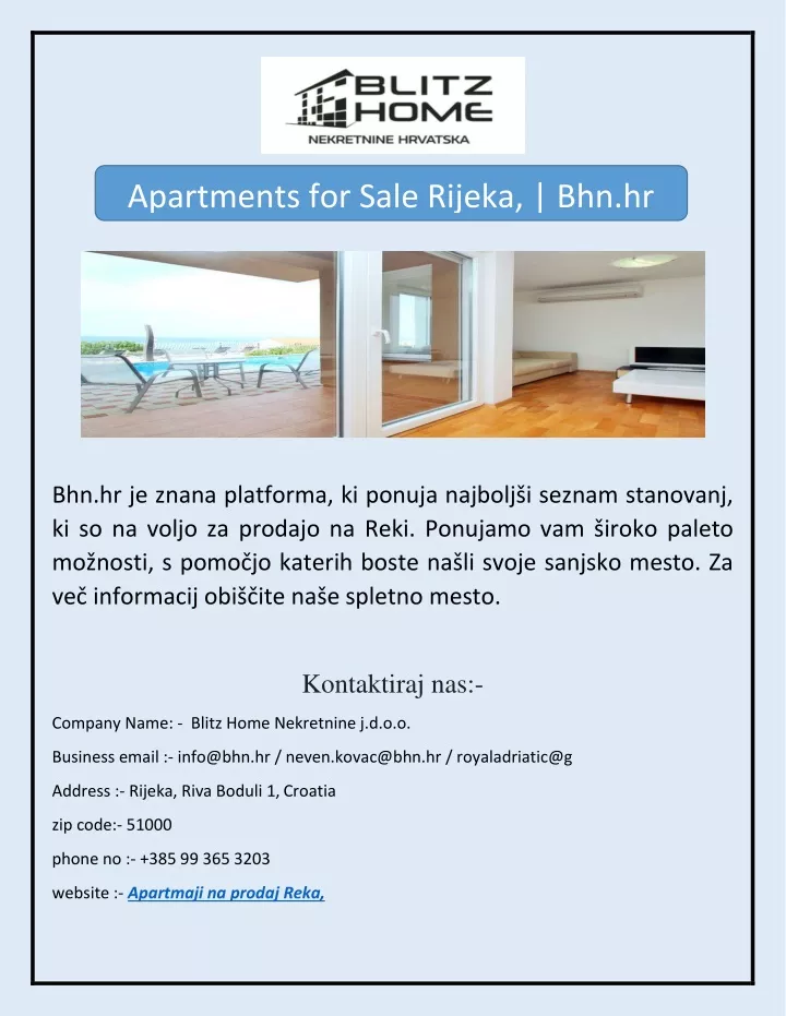 apartments for sale rijeka bhn hr