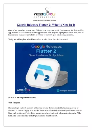google releases flutter 2 what s new in it