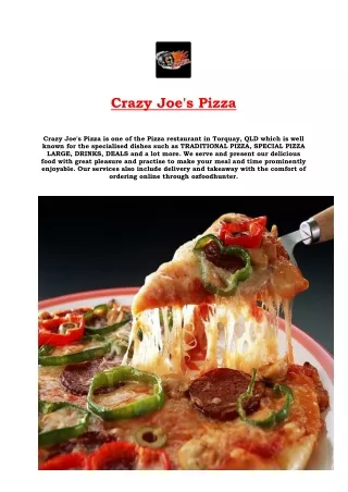 5% off – Crazy Joe's Pizza Hervey Bay Menu, QLD