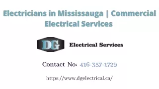 Electricians in Mississauga | DG Electrical | Commercial Electrical Services