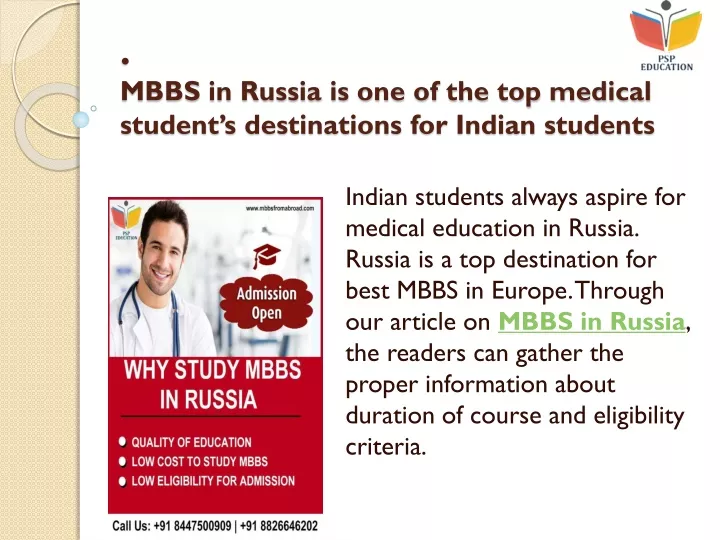 mbbs in russia is one of the top medical student s destinations for indian students