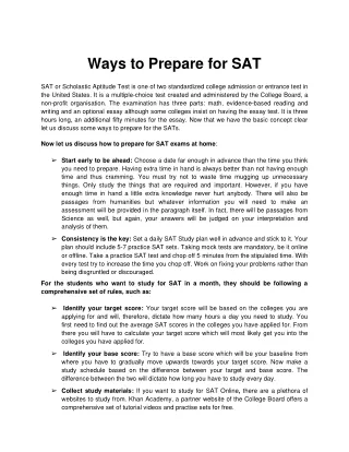 ways to prepare for sat