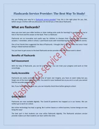 flashcards service provider the best way to study