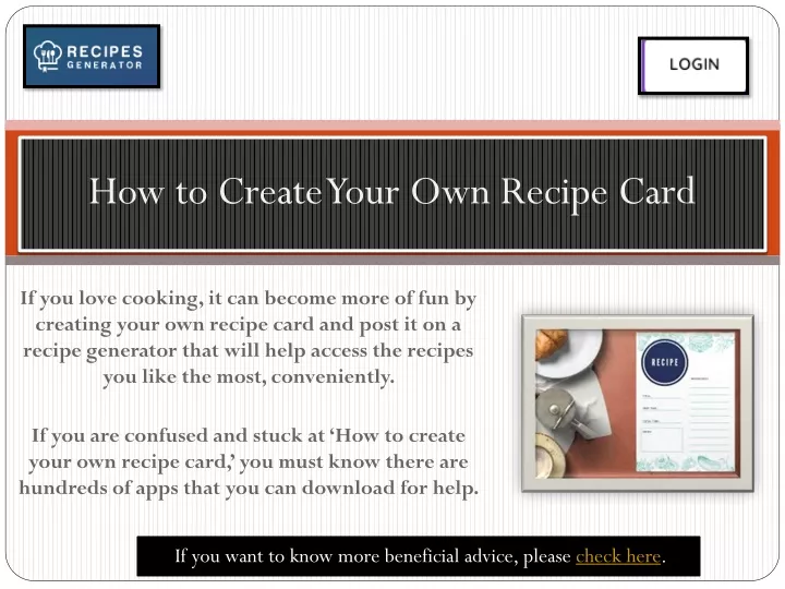 how to create your own recipe card