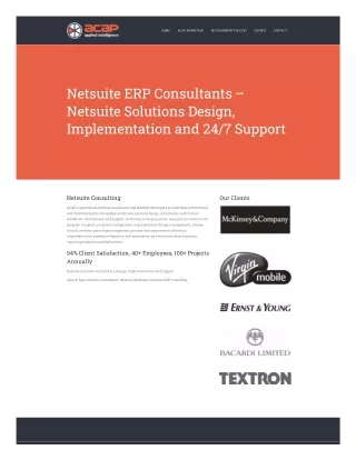 Netsuite Solutions Design, Implementation and 24/7 Support - ACAP