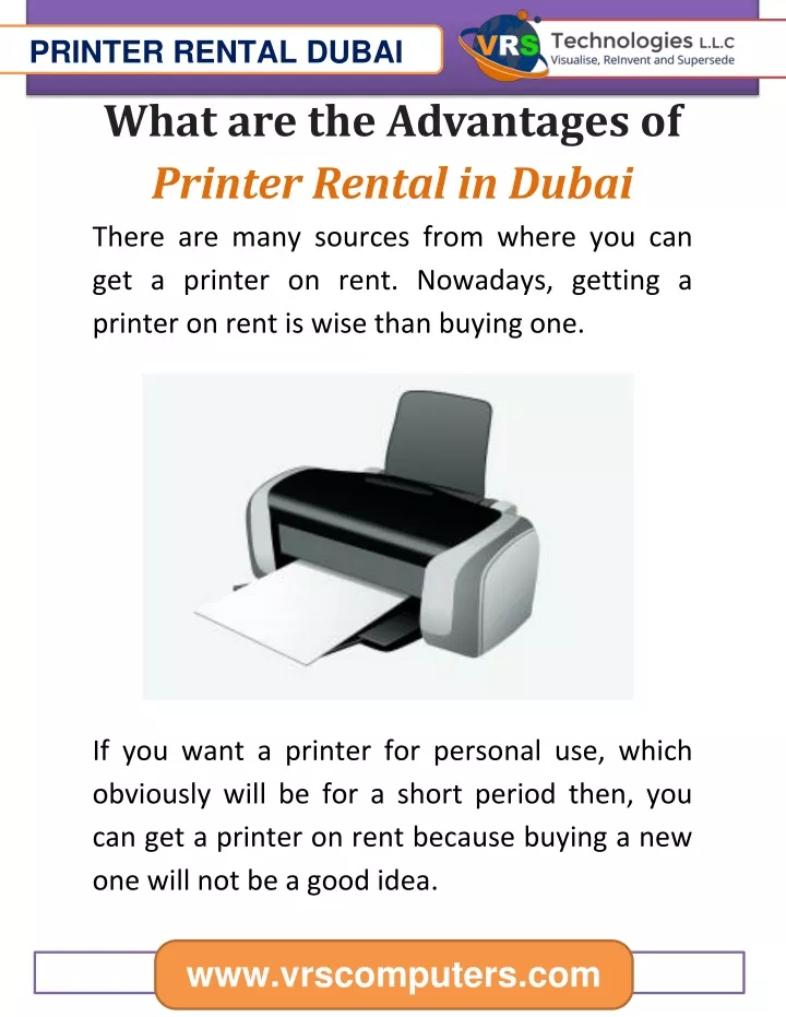 printer rental dubai what are the advantages