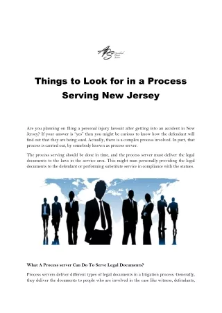 Things to Look for in a Process Serving New Jersey