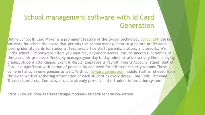 school management software with id card generation