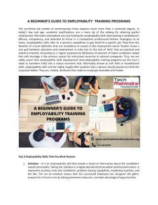 a beginner s guide to employability training
