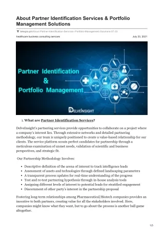 about partner identification services portfolio
