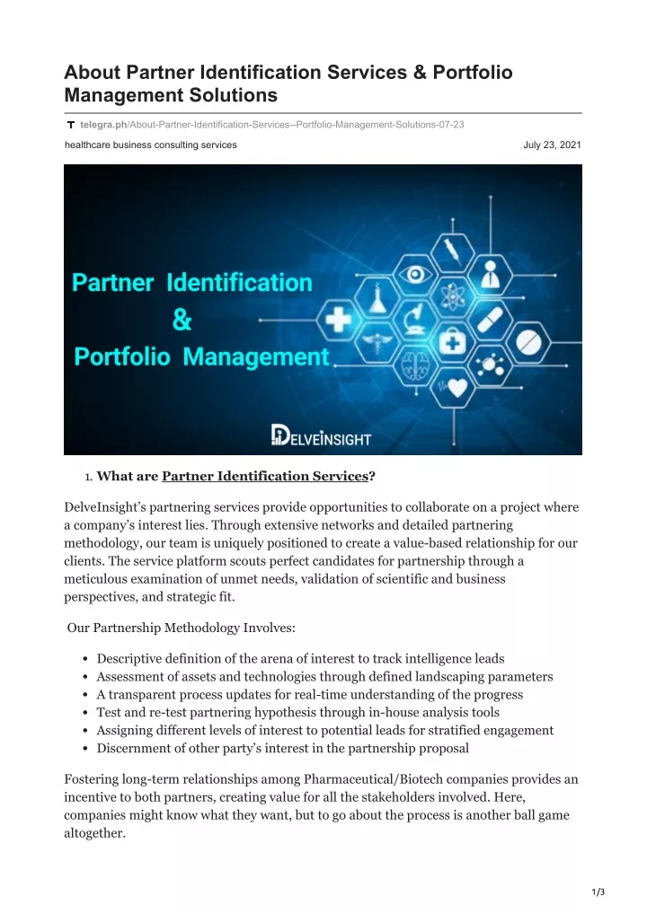 about partner identification services portfolio