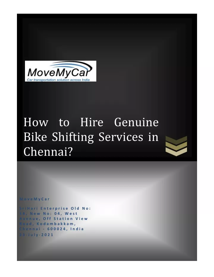 how to hire genuine bike shifting services