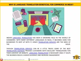 why is language translation beneficial for commerce in india