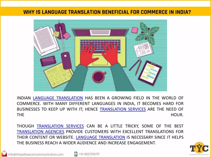 why is language translation beneficial for commerce in india