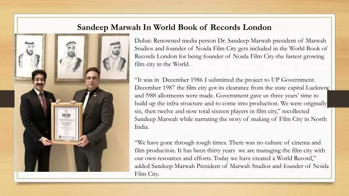 sandeep marwah in world book of records london