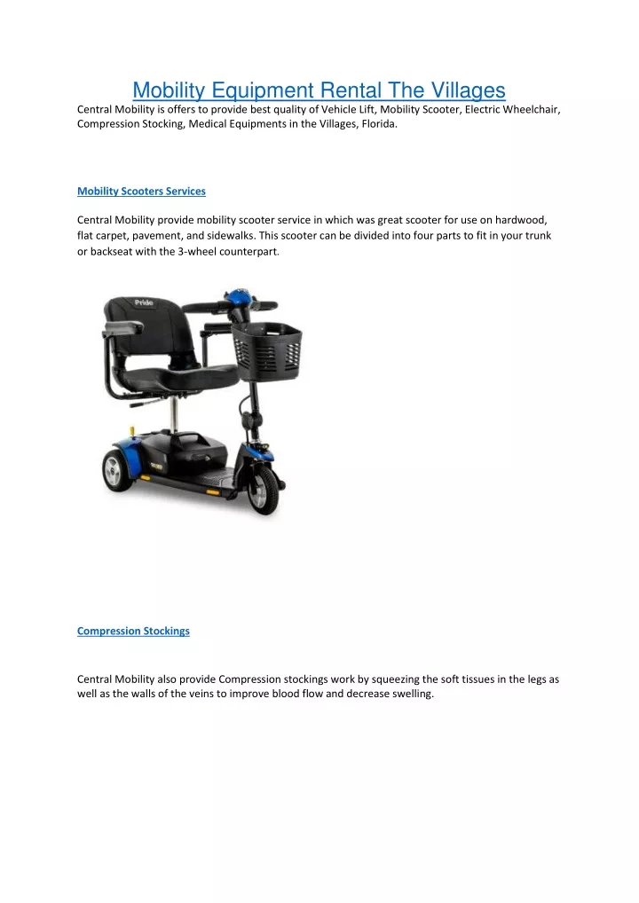 mobility equipment rental the villages central