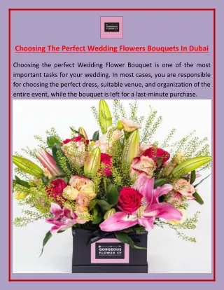Choosing The Perfect Wedding Flowers Bouquets In Dubai