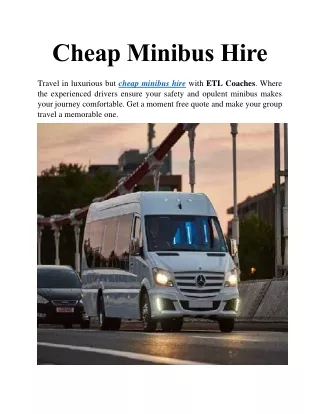 cheap minibus hire