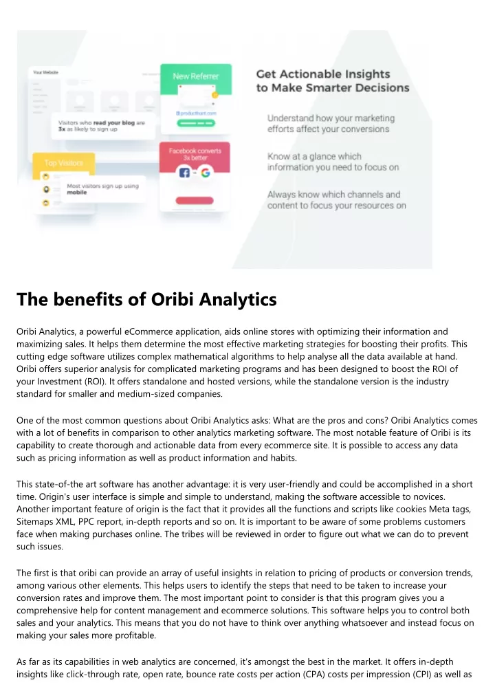 the benefits of oribi analytics