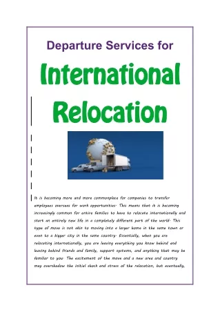 departure services for international