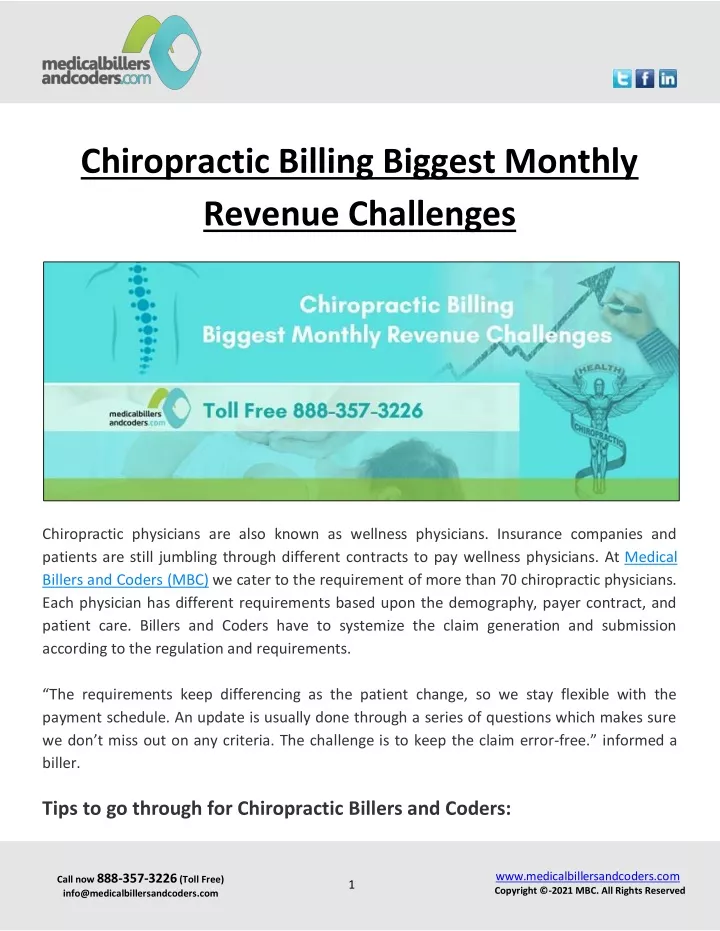 chiropractic billing biggest monthly revenue