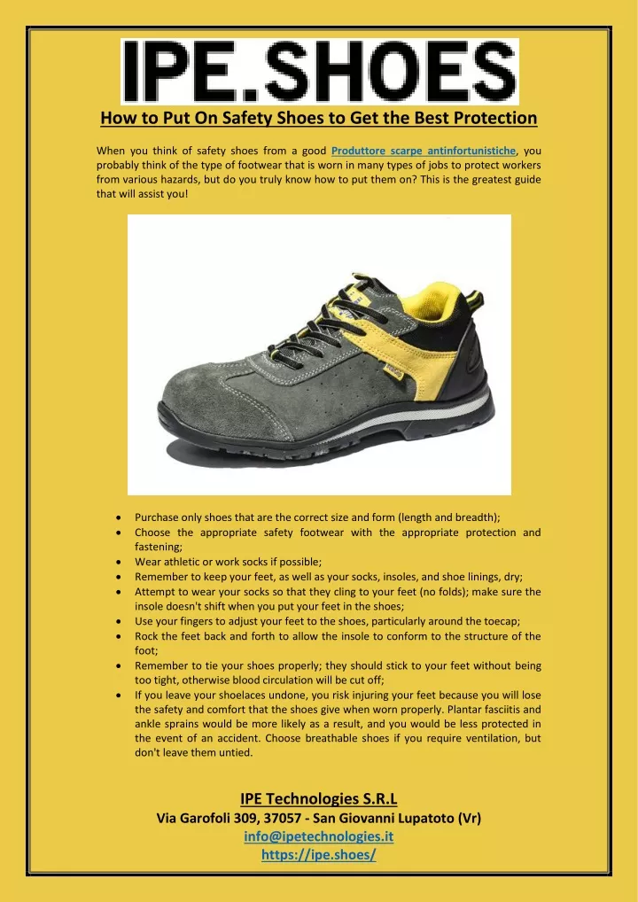 how to put on safety shoes to get the best