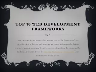Top Web Development Frameworks of 2021