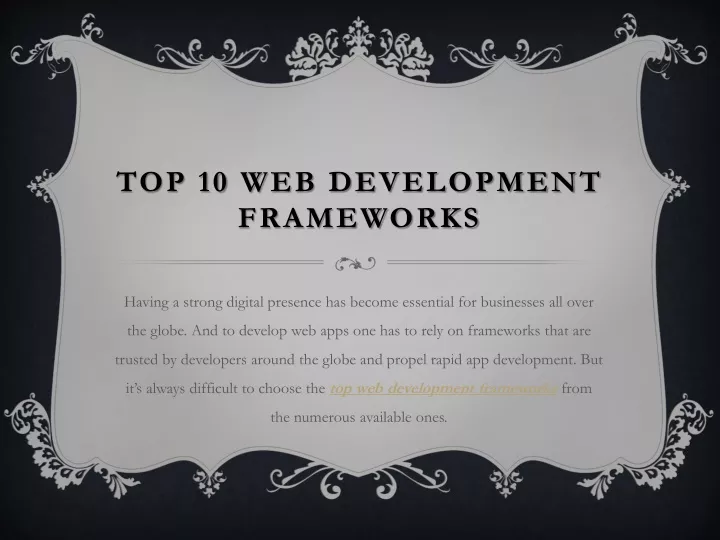 top 10 web development frameworks