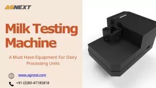 Milk Testing Machine- A Must have Equipment For Dairy Processing Units