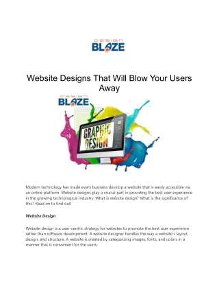 Website Designs That Will Blow Your Users Away