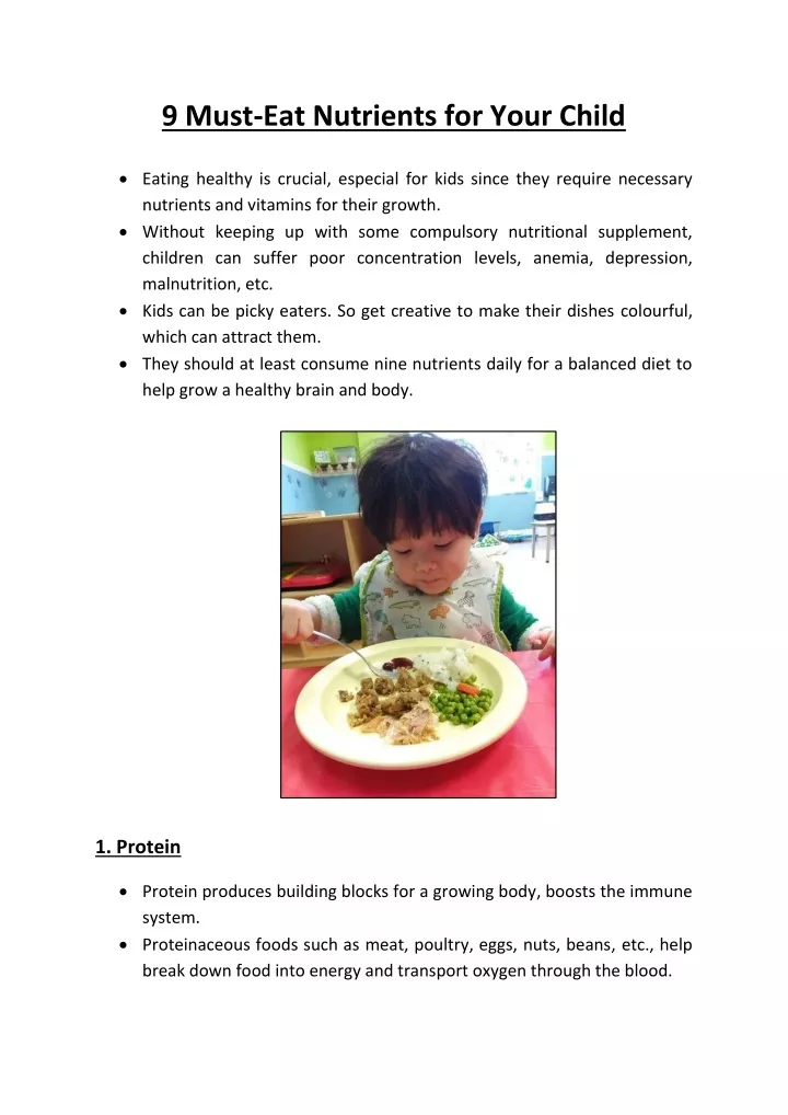 9 must eat nutrients for your child