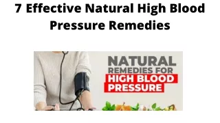 7 Effective Natural High Blood Pressure Remedies