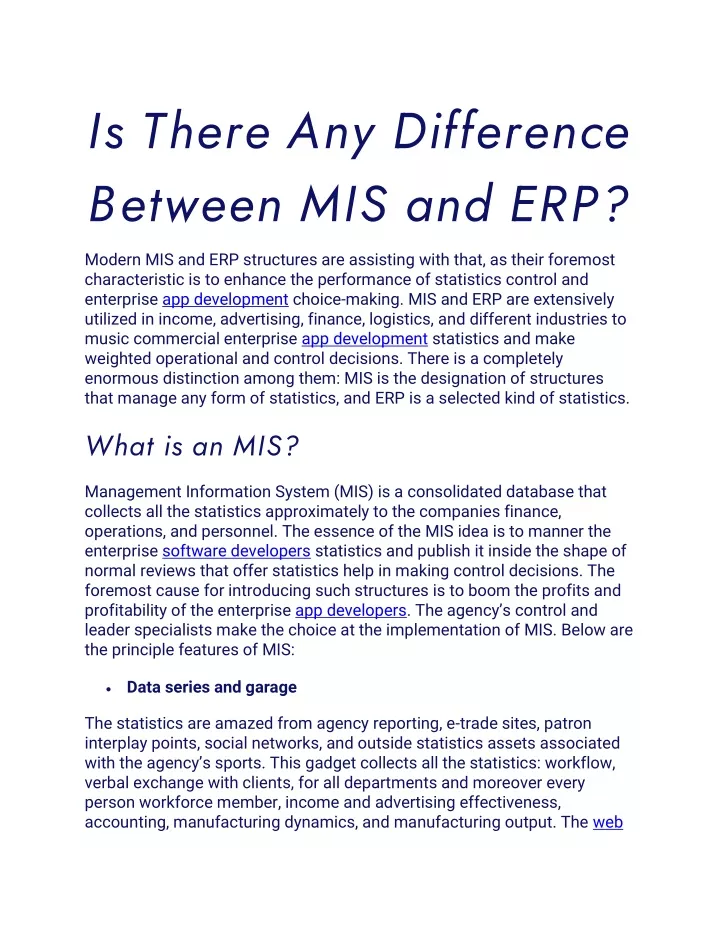 is there any difference between mis and erp