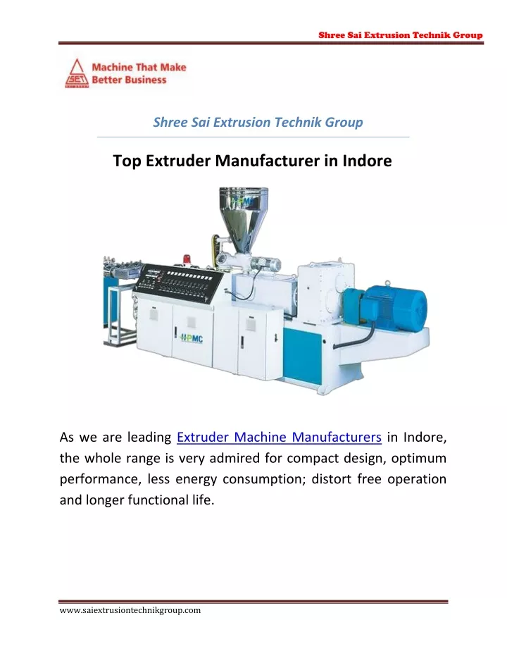 shree sai extrusion technik group