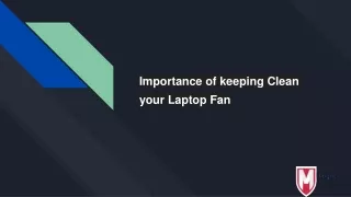 Importance of keeping Clean your Laptop Fan