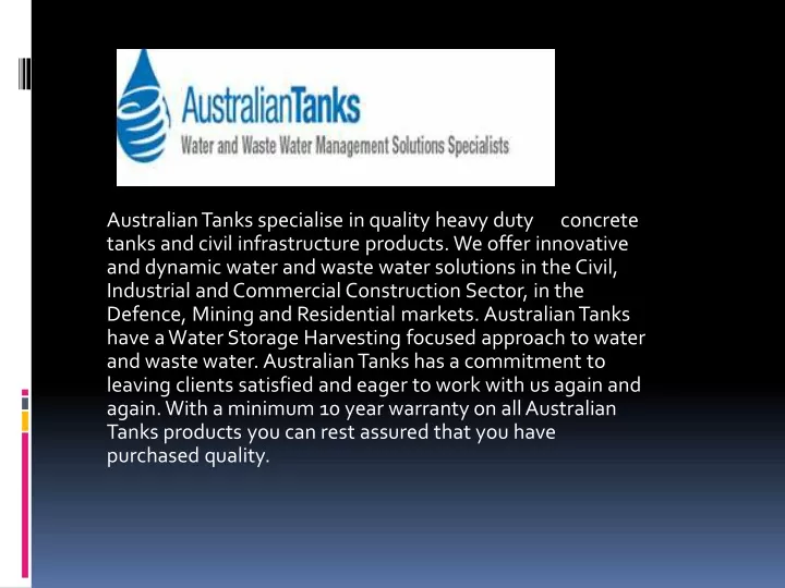 australian tanks specialise in quality heavy duty
