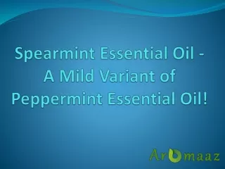 Spearmint Essential Oil - A Mild Variant of Peppermint Essential Oil!