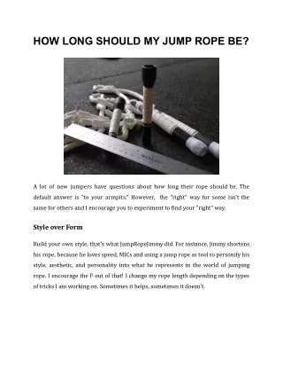 HOW LONG SHOULD MY JUMP ROPE BE