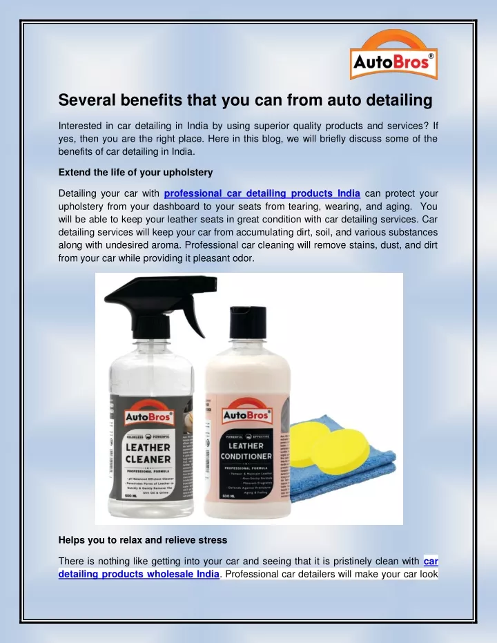 several benefits that you can from auto detailing