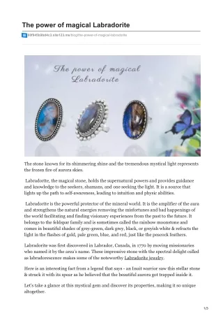 the power of magical labradorite