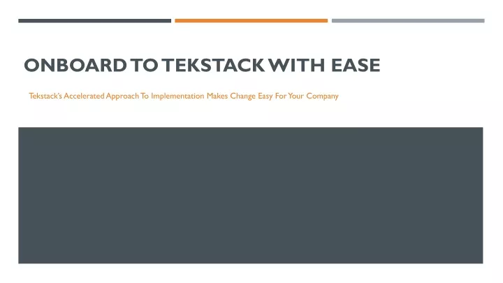 onboard to tekstack with ease