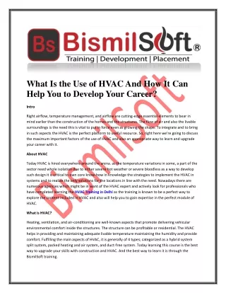 what is the use of hvac and how it can help