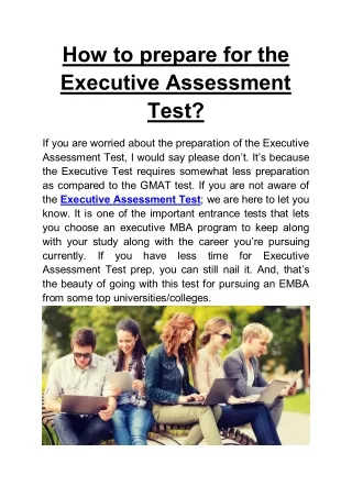 how to prepare for the executive assessment test