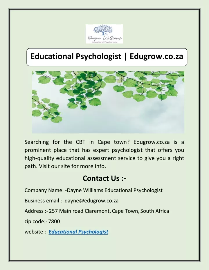 educational psychologist edugrow co za